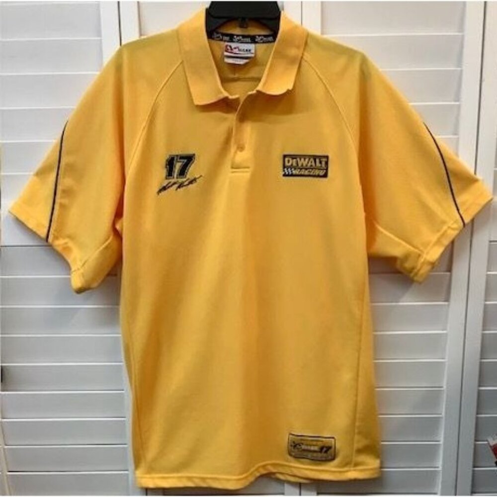 Chase Authentics Matt Kenseth DeWalt Racing Polo Shirt XL Yellow Embroidered Log